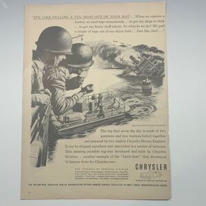 Vintage Life Magazine January 14 1944 Chrysler Vintage advertisement during WWll